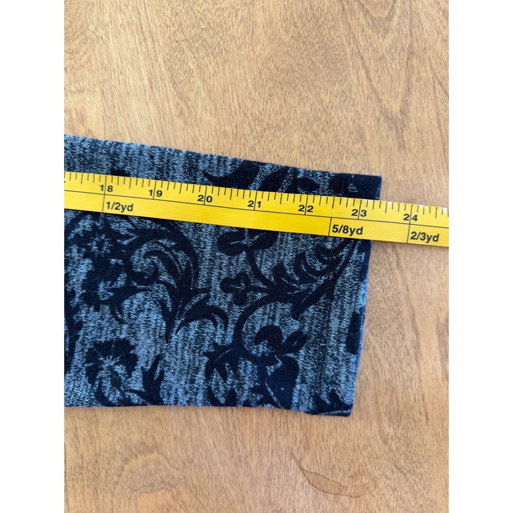 Weekends by Chico's Size 3 (XL/16) Grey Black Damask Floral Cowl Neck Sweatshirt - Picture 10 of 12